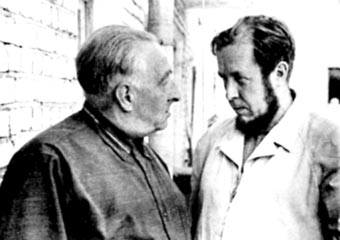 Н.В.Тимофеев-Ресовский (слева) и А.И. Солженицин в Обнинске (1976)